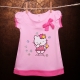 Šaty s krátkym rukávom - Hello Kitty s kvetinkou / svetloružová