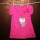 Šaty s krátkym rukávom - Hello Kitty s kvetinkou / tmavoružová